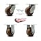 Service Caster 6 Inch Heavy Duty High Temp Phenolic Swivel Caster Swivel Locks 2 Rigid, 2PK SCC-KP92S630-PHRHT-BSL-2-R-2 - alternate 1